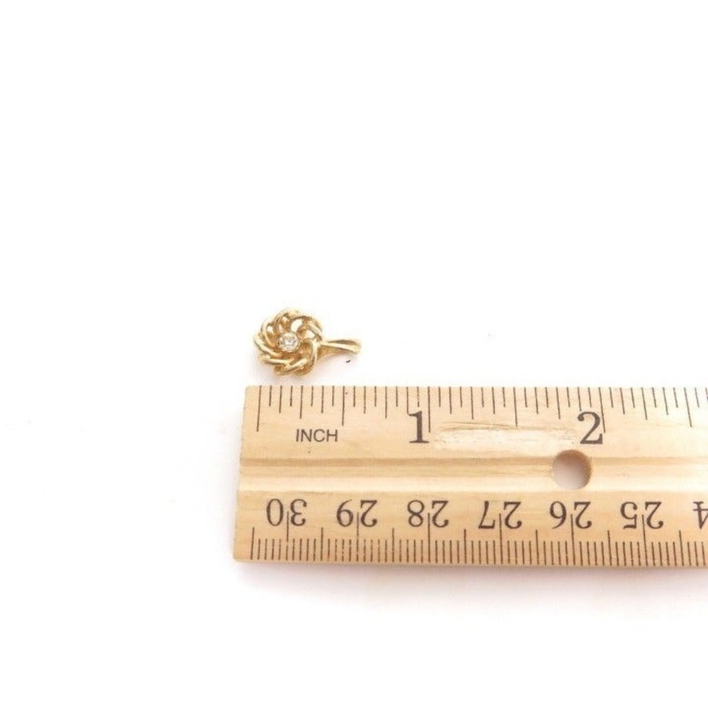 Gold Pinwheel Flower Rhinestone Pendant - Picture 3 of 3